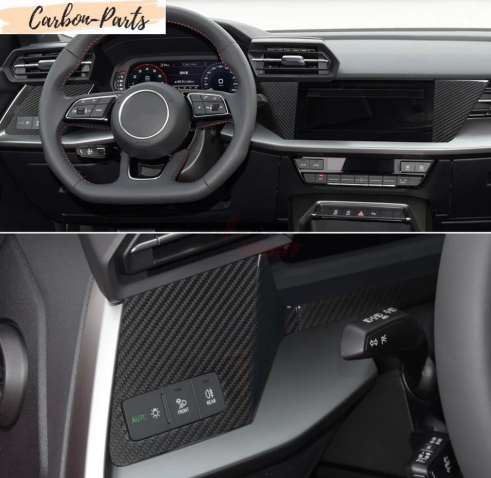 Exklusives Interieur-Upgrade in Echt-Carbon für das Cockpit des Audi RS3 8Y.