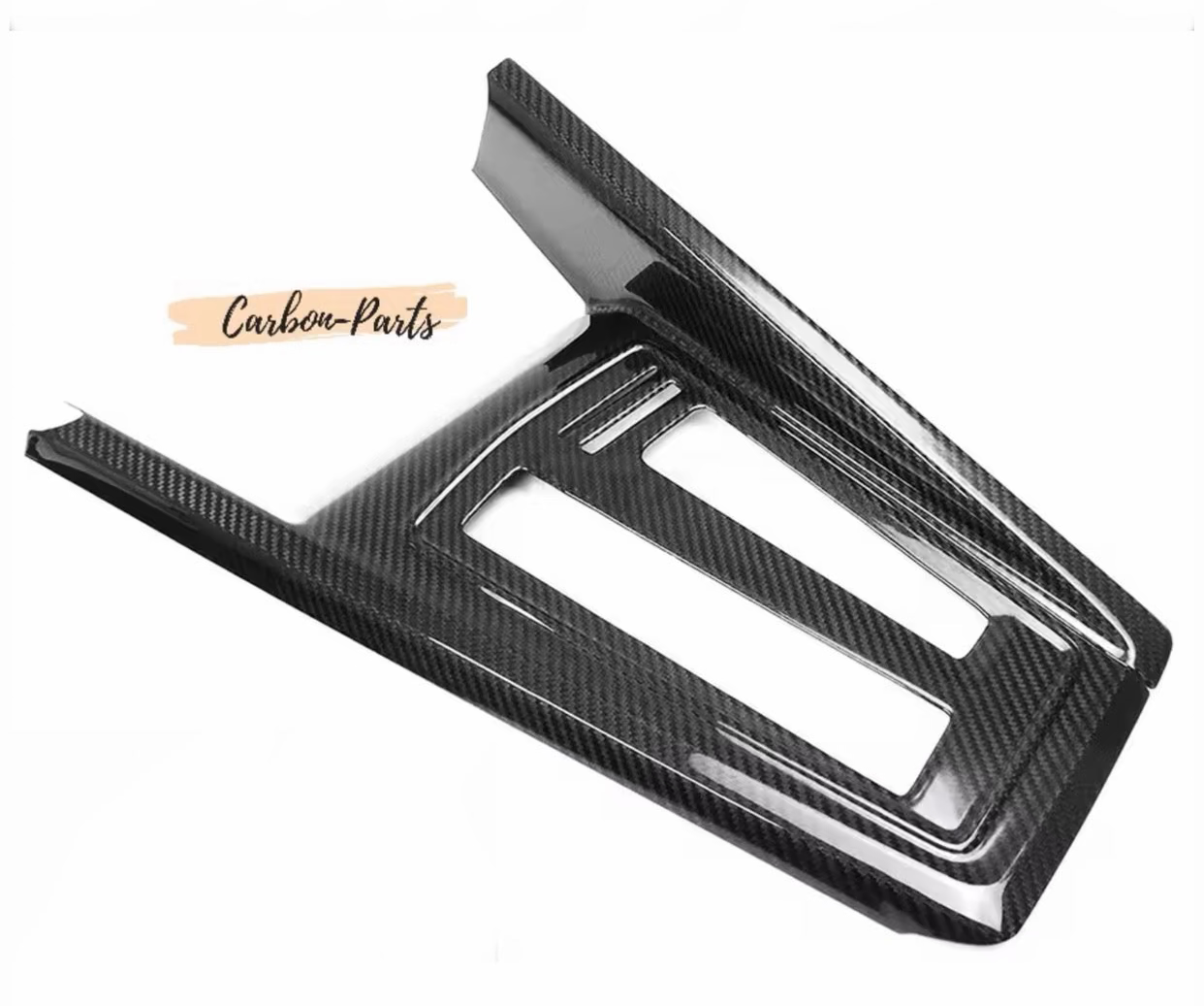 Echt Carbon Cover für die Mittelkonsole passend für Volkswagen Golf 8, Golf 8 GTI, GTI Clubsport, GTI Edition 50, GTD, GTE und Golf 8 R Vorfacelift und Facelift.