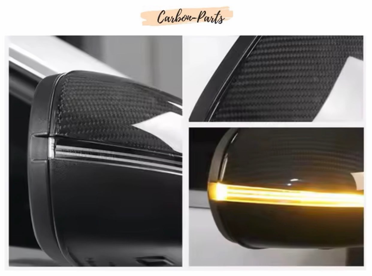 Hochwertige Spiegelkappen aus Echt-Carbon passend für Mercedes-Benz AMG Modelle