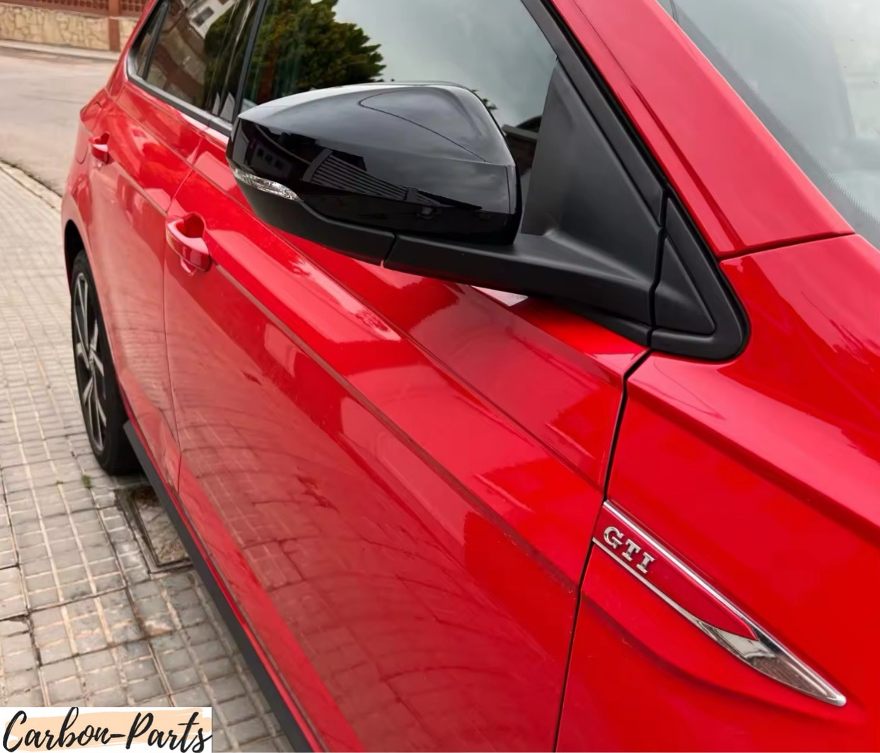 Schwarze Außenspiegel Abdeckungen VW Polo 6R AW GTI Optik