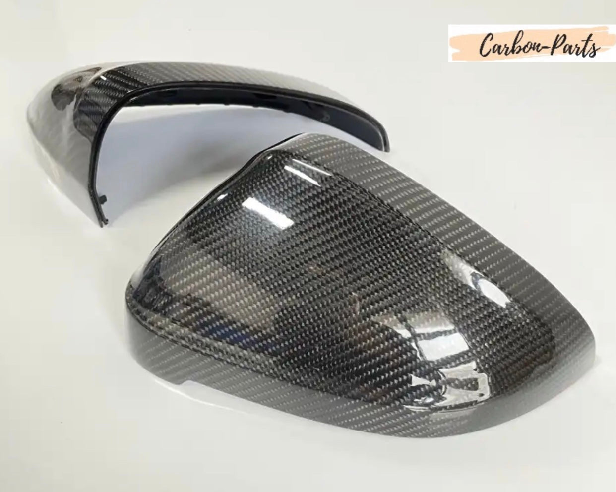 Echt-Carbon Spiegelkappen Set passend für Audi A5, S5 und RS5 F5 (Coupe & Sportback).