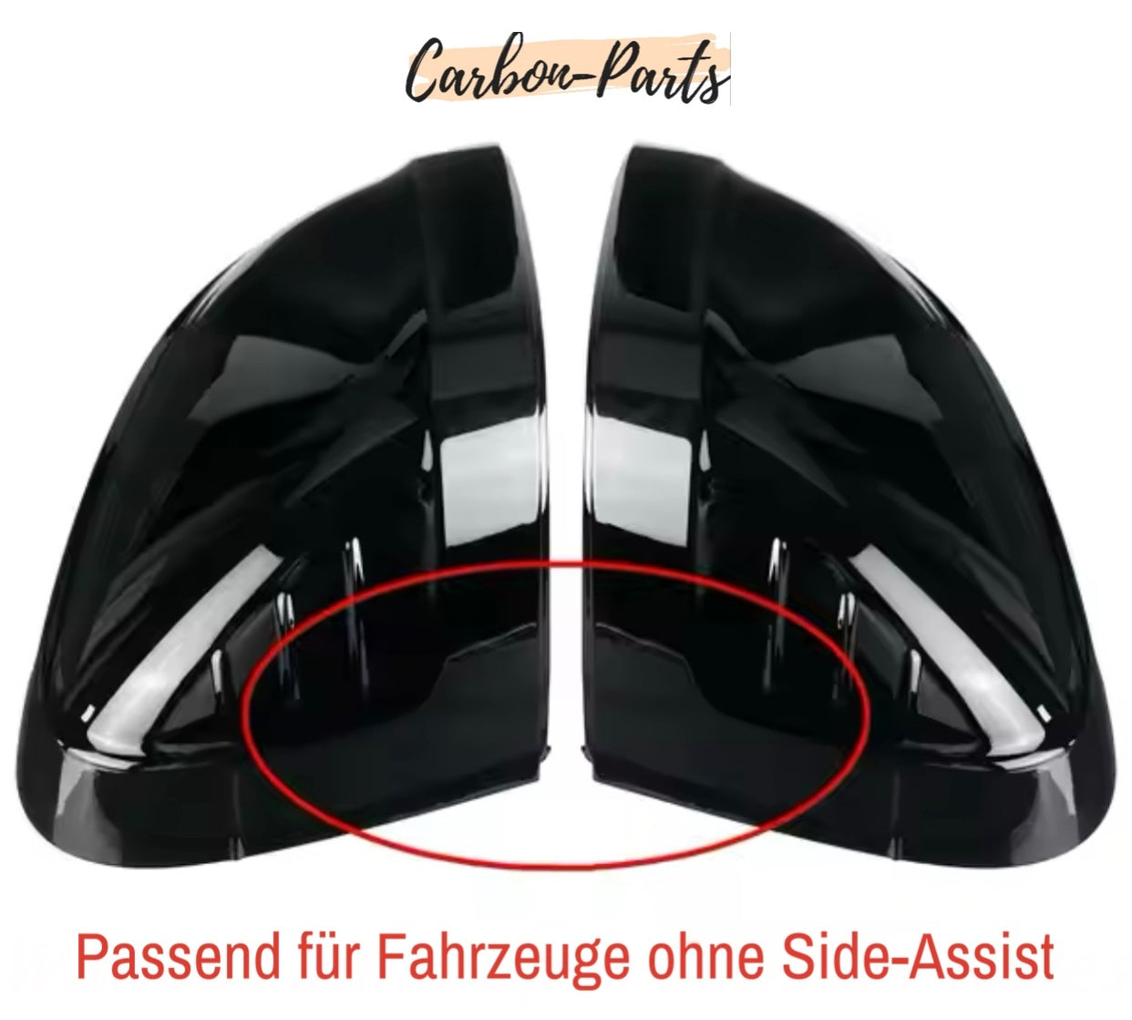 Passgenaue Austauschgehäuse in Schwarz Hochglanz für Audi B9 und F5 Außenspiegel.