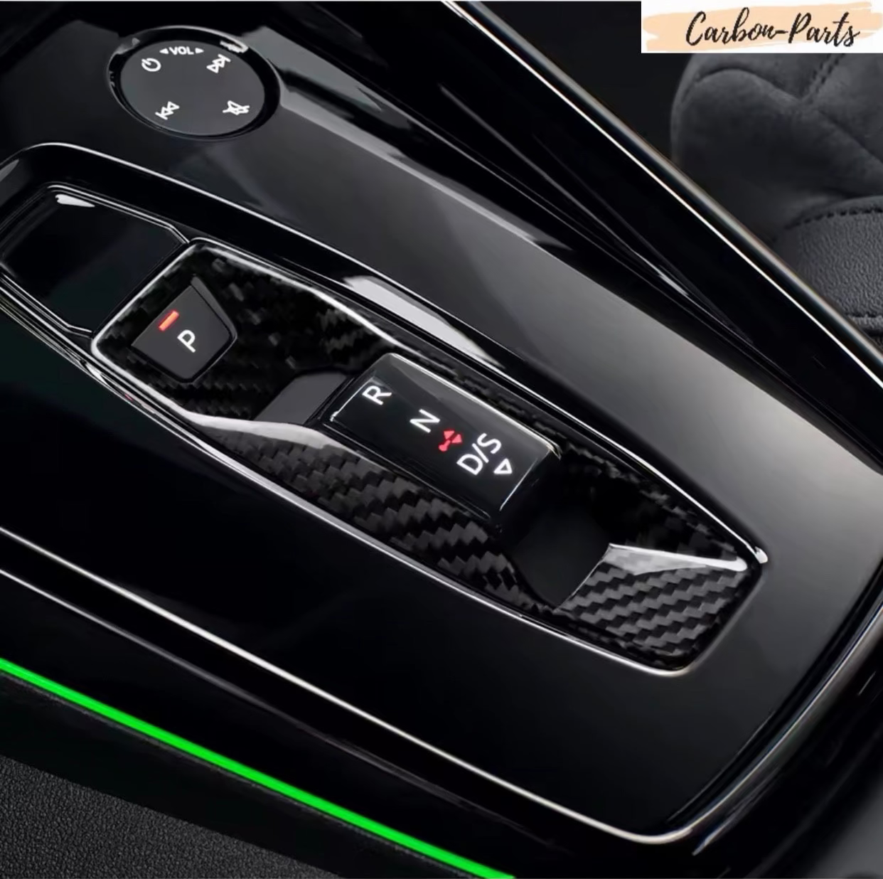Echt-Carbon Mittelkonsole & Schaltrahmen passend für Audi A3, A5, A6, Q4, Q6 & e-tron GT.