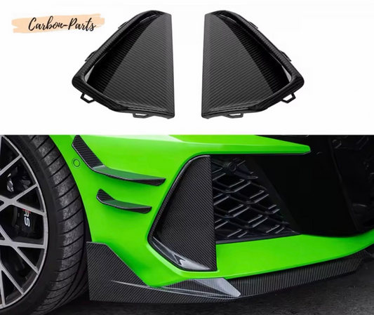 Echt-Carbon Lufteinlässe für die Frontschürze des Audi RS3 8Y Facelift 2025.