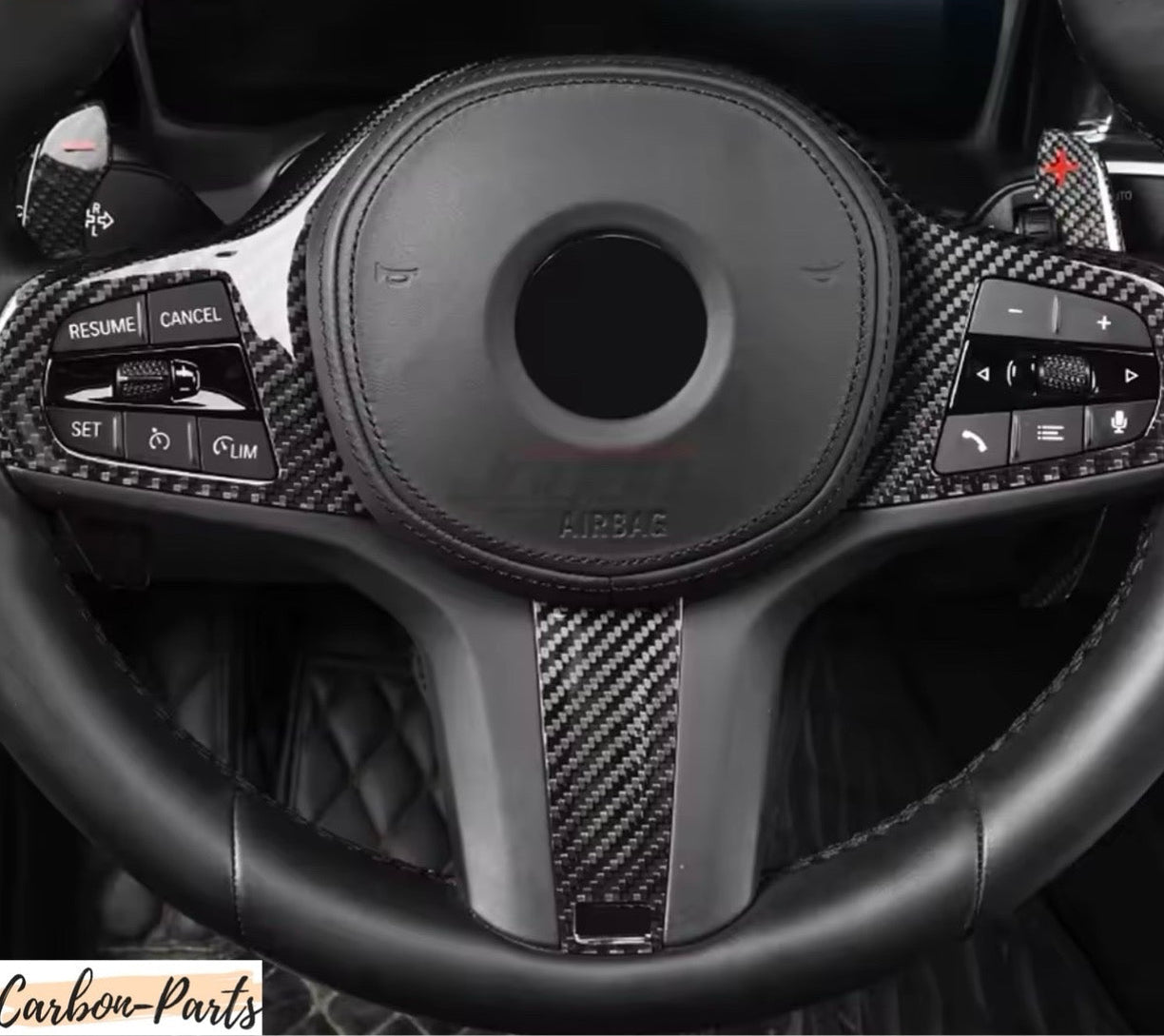 Echt-Carbon Dekor-Abdeckung für das M-Lenkrad des BMW 5er und 6er.