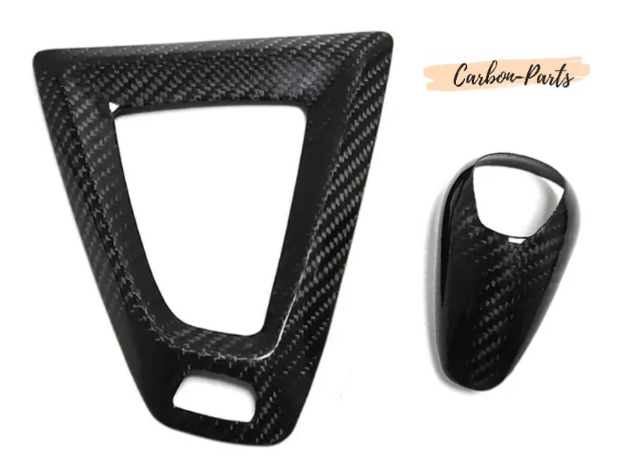 Echt-Carbon Set für Mittelkonsole und Schaltknauf passend für BMW M2, M3 und M4 F-Serie.