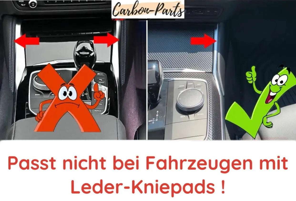 Premium Echt-Carbon Kniepad-Veredelung als perfektes Finish für BMW M-Modelle.