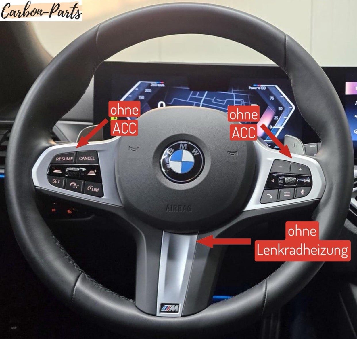 Premium Echt-Carbon Lenkrad-Veredelung von Carbon-Parts-RLP.