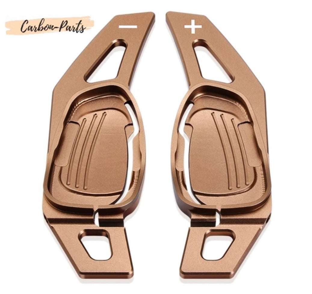 Kupferfarbene Aluminium Schaltwippen-Verlängerung für Cupra Leon IV und Leon ST.