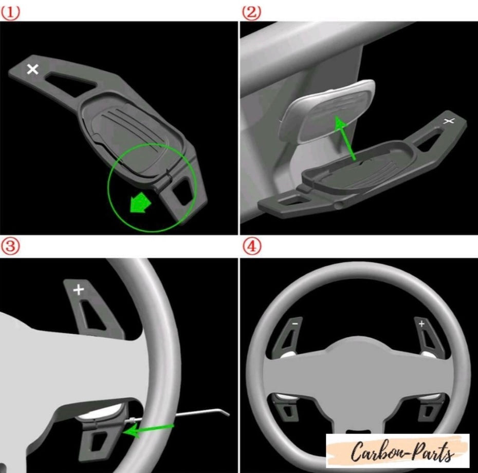 Komplettset (links & rechts) Kupfer-Schaltwippen für Cupra & Seat Modelle.
