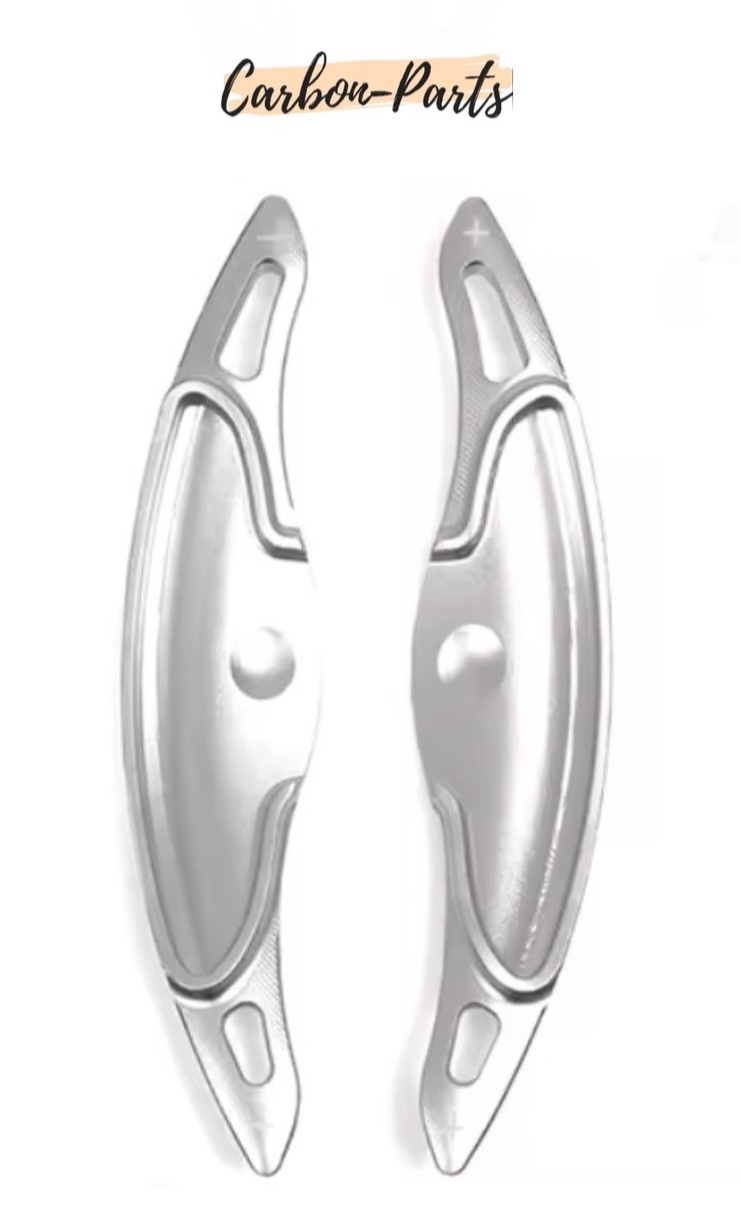 Silberne Aluminium Schaltwippen-Verlängerung passend für den Hyundai Kona N.