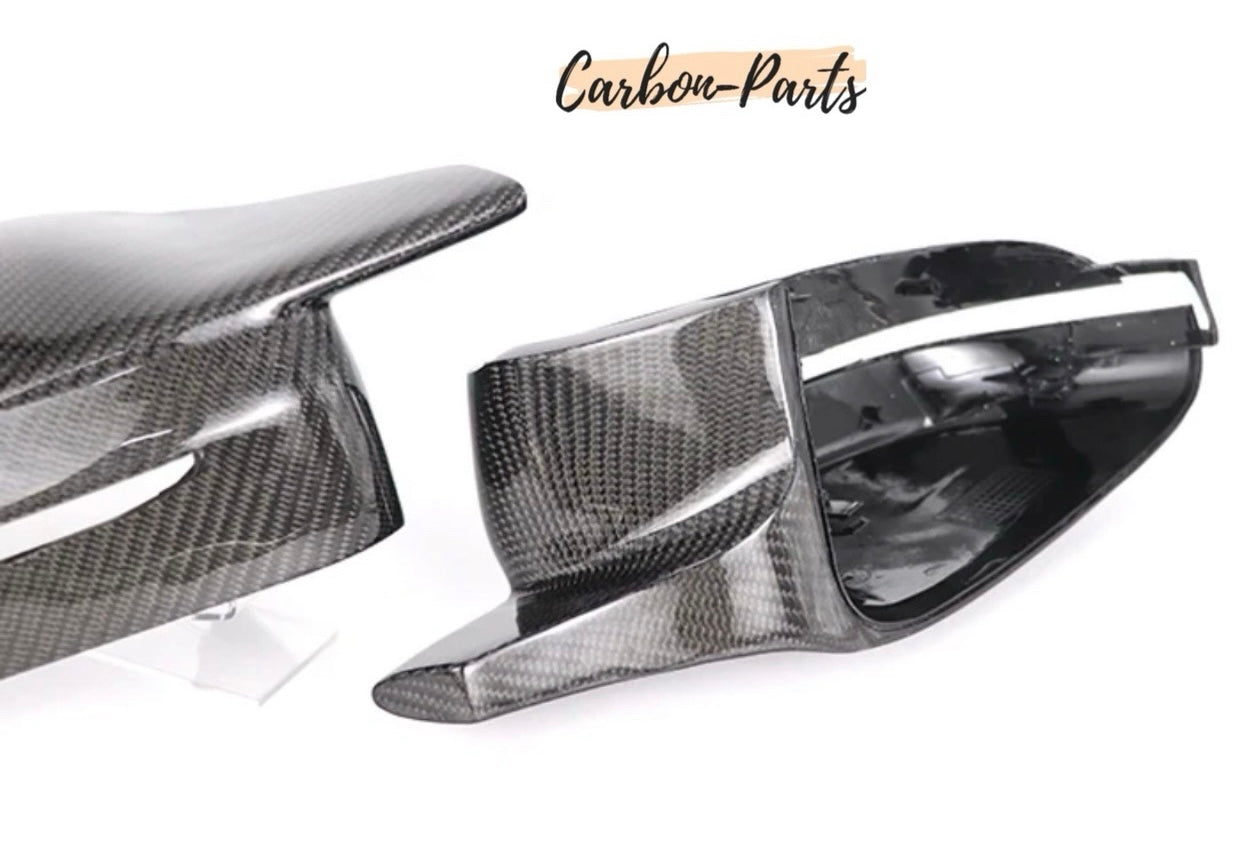 Einfacher 1:1 Austausch der originalen Spiegelkappen gegen Echt-Carbon M-Optik.