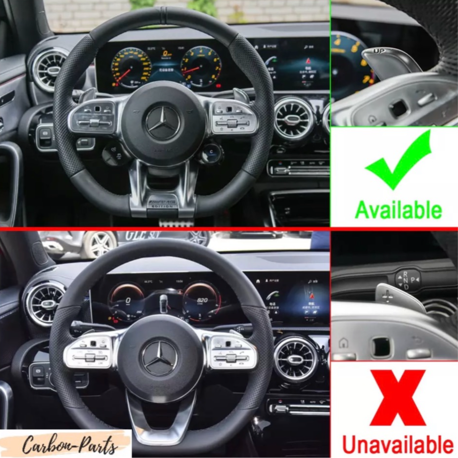 Einfache Plug-and-Play Montage der Wippen-Verlängerungen am AMG Lenkrad.