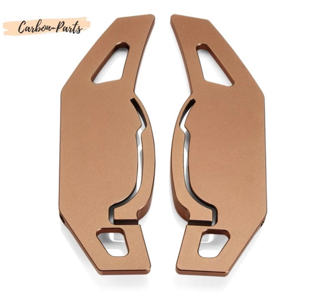 Rückansicht der Aluminium Schaltwippen mit Klebefläche für Cupra Modelle.