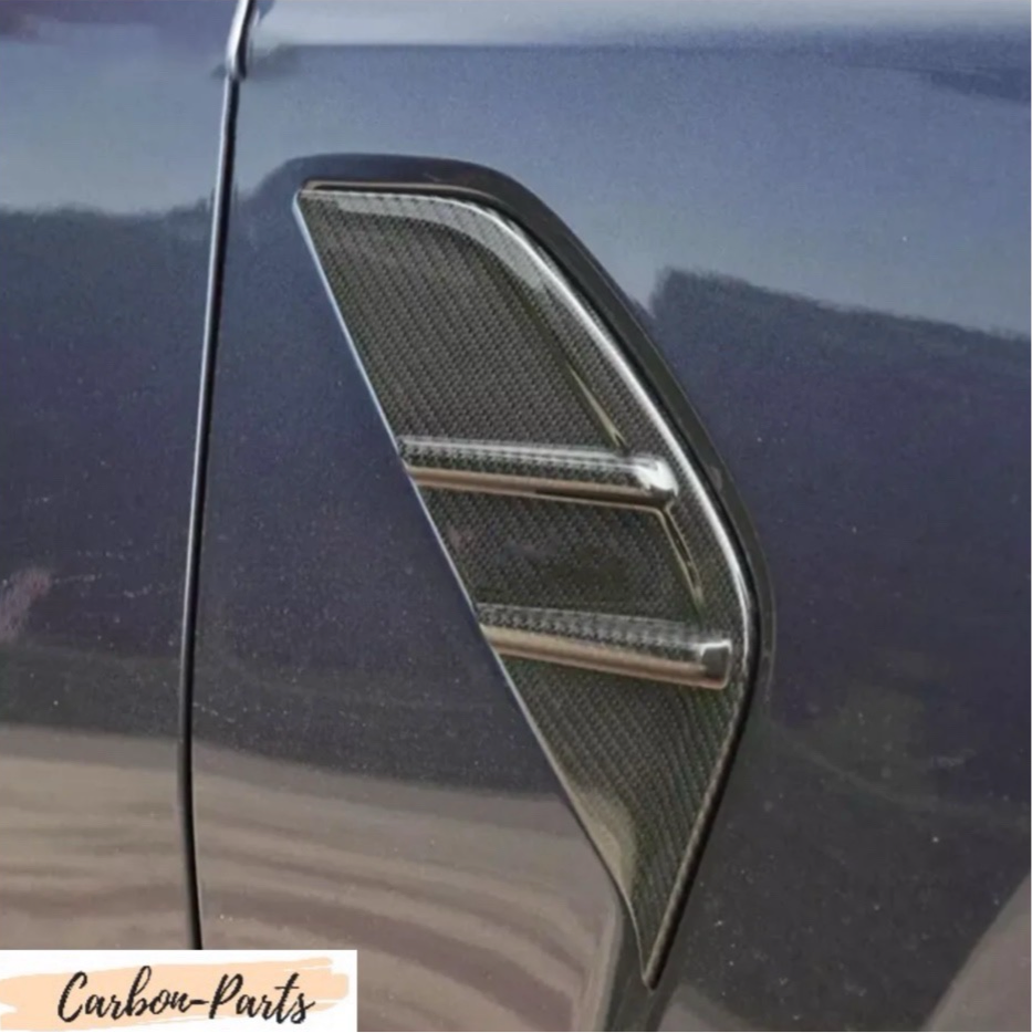 Präzise Passform der Carbon-Zierblenden an den originalen BMW M-Kotflügeln.