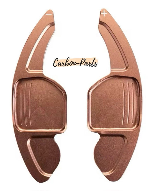 Aluminium Schaltwippen Verlängerungen in Kupfer / Bronze für Seat Leon Cupra 5F und KL.