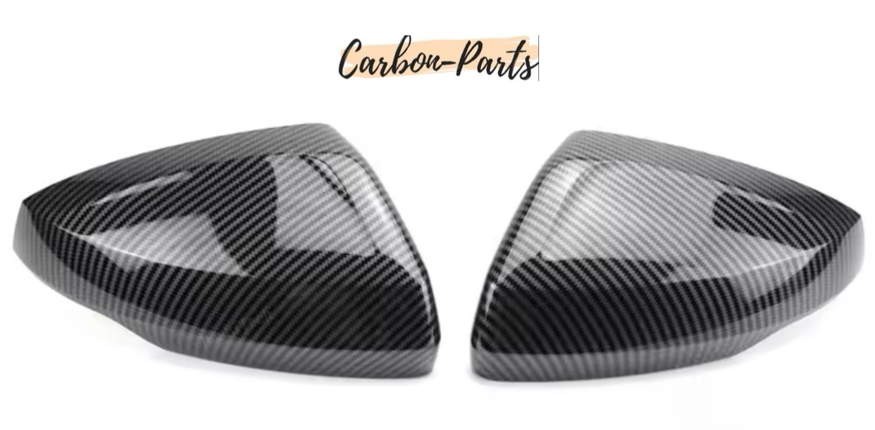 2-teiliges Set Spiegelgehäuse in Carbon-Optik als Austausch gegen die originalen Kappen.