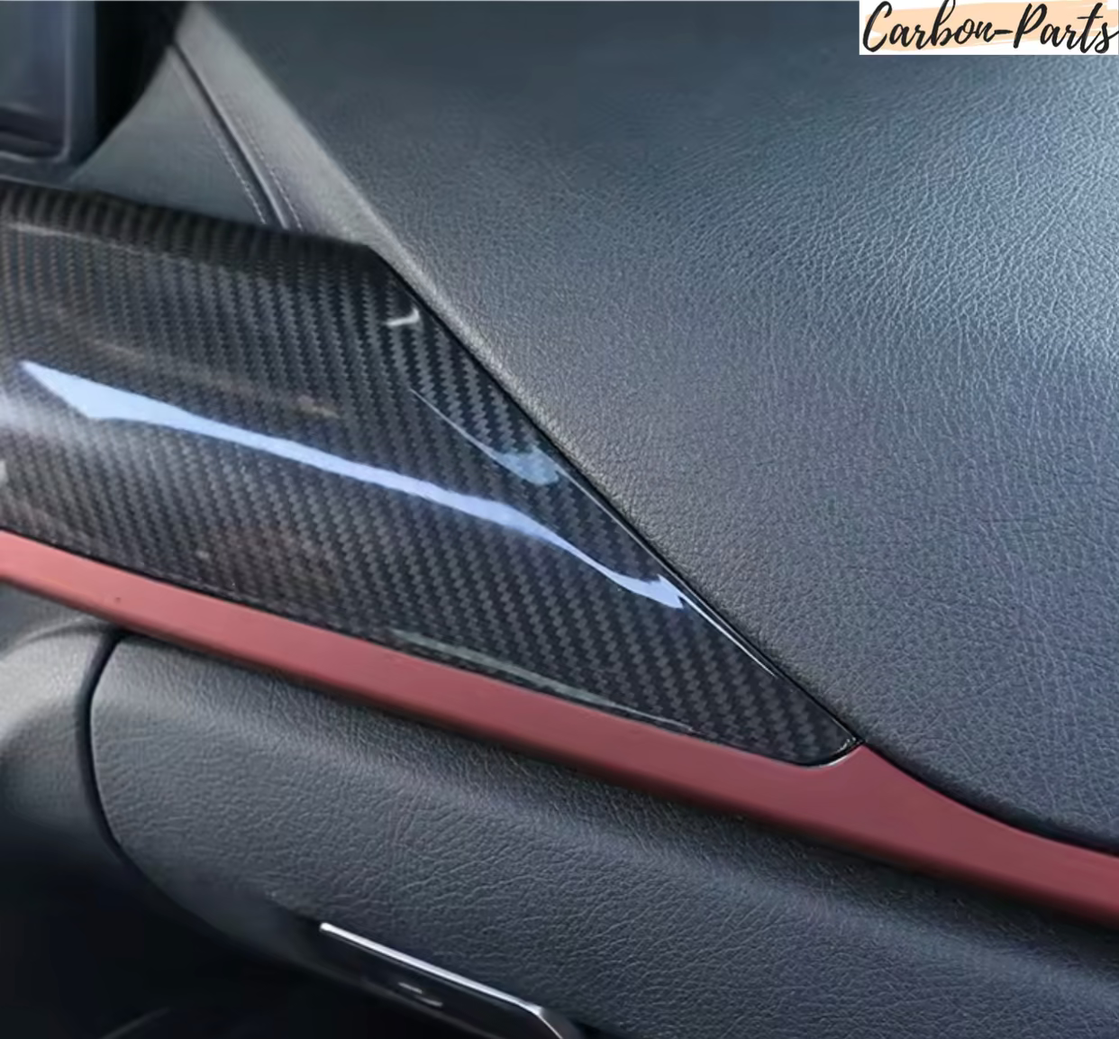 Optischer Vergleich: Standard Interieurleiste vs. Echt-Carbon Upgrade im BMW F30/F32.