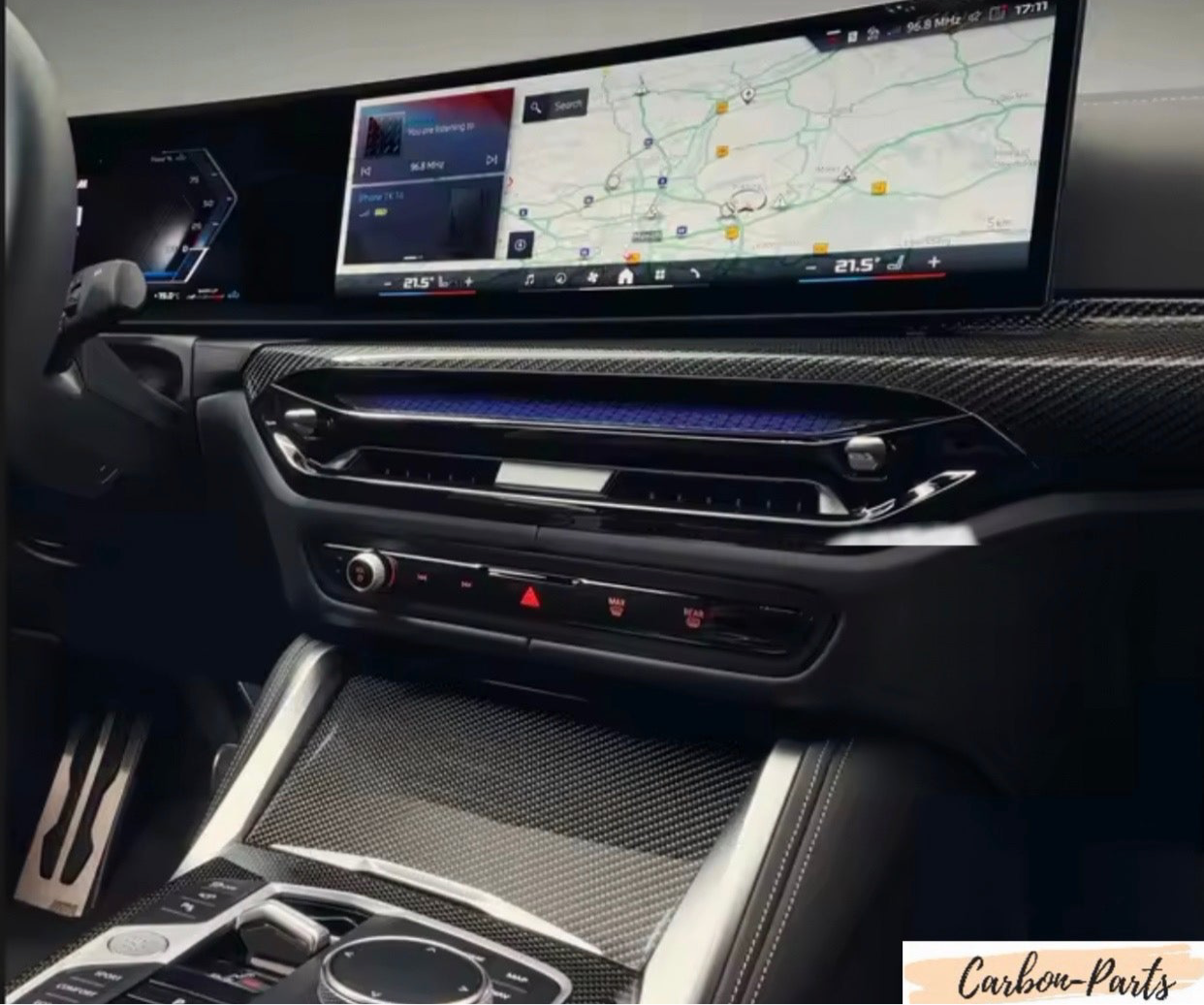 Optischer Vergleich: Standard Dekorleiste vs. Echt-Carbon Upgrade im BMW G20/G22 (2025).