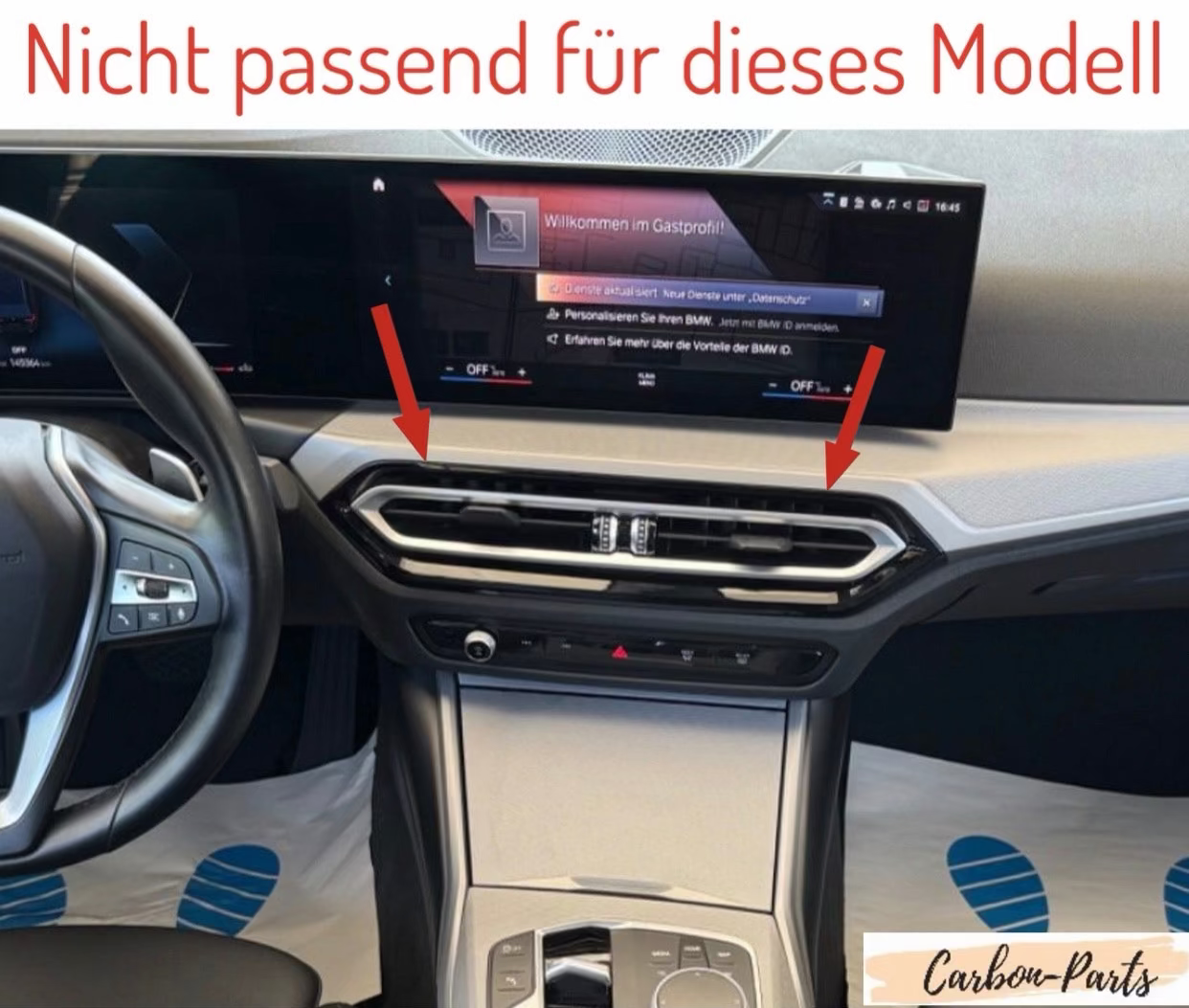 Optischer Vergleich: Standard Lüftungsrahmen vs. Echt-Carbon Upgrade im BMW G20/G22 (2025).