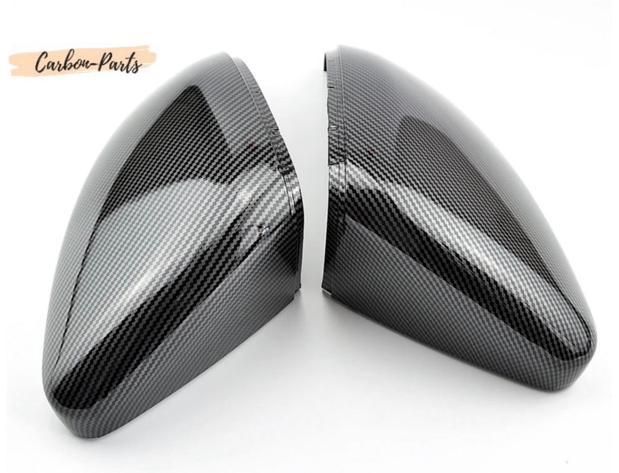 Carbon-Optik Spiegelkappen passend für VW Golf 7 Vorfacelift und Facelift (VFL & FL).