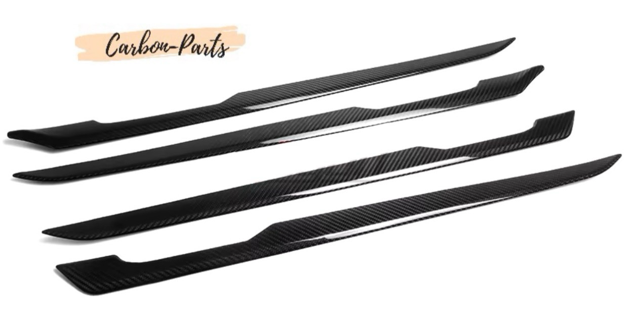 Echt-Carbon Türleisten Cover Set passend für VW Golf 8 GTI, R, GTD und GTE.